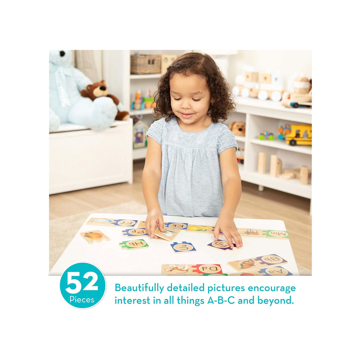 Melissa & Doug Self-Correcting Alphabet Wooden Puzzles With Storage Box (52 pcs)