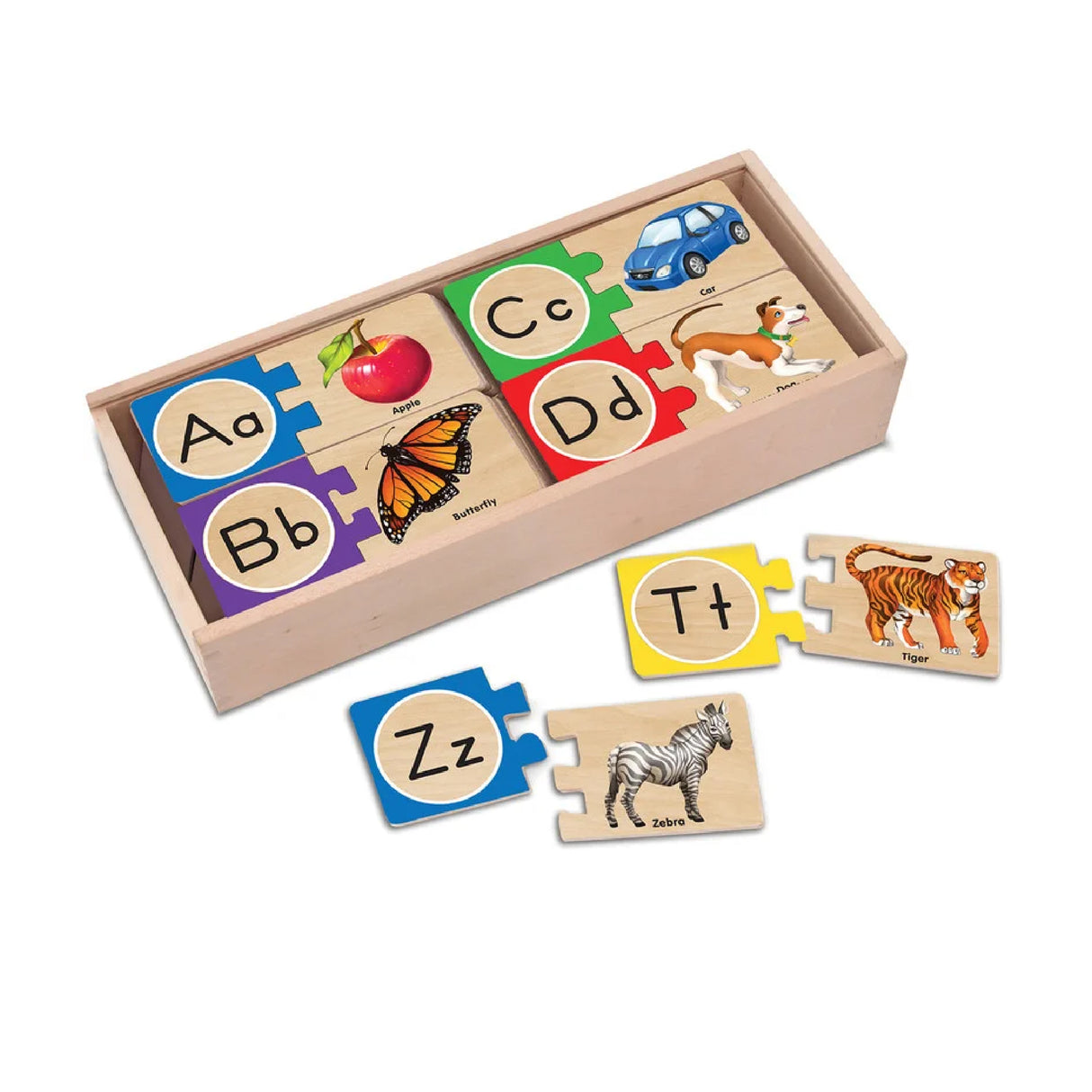 Melissa & Doug Self-Correcting Alphabet Wooden Puzzles With Storage Box (52 pcs)