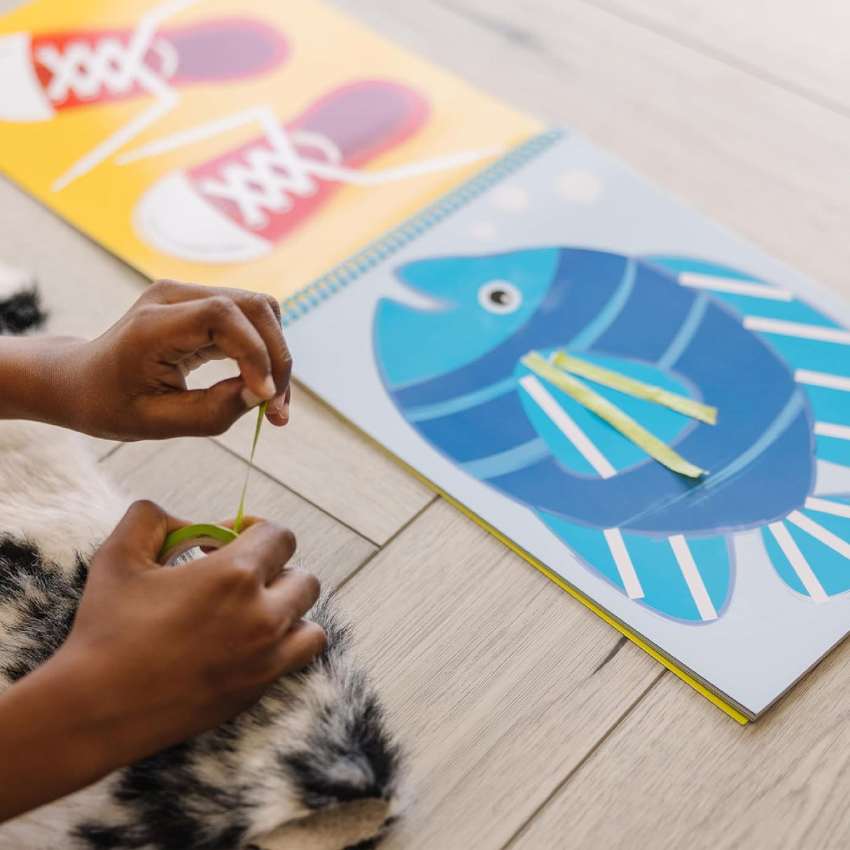 Melissa & Doug Tape Activity Book: 4 Rolls of Easy-Tear Tape and 20 Reusable Scenes