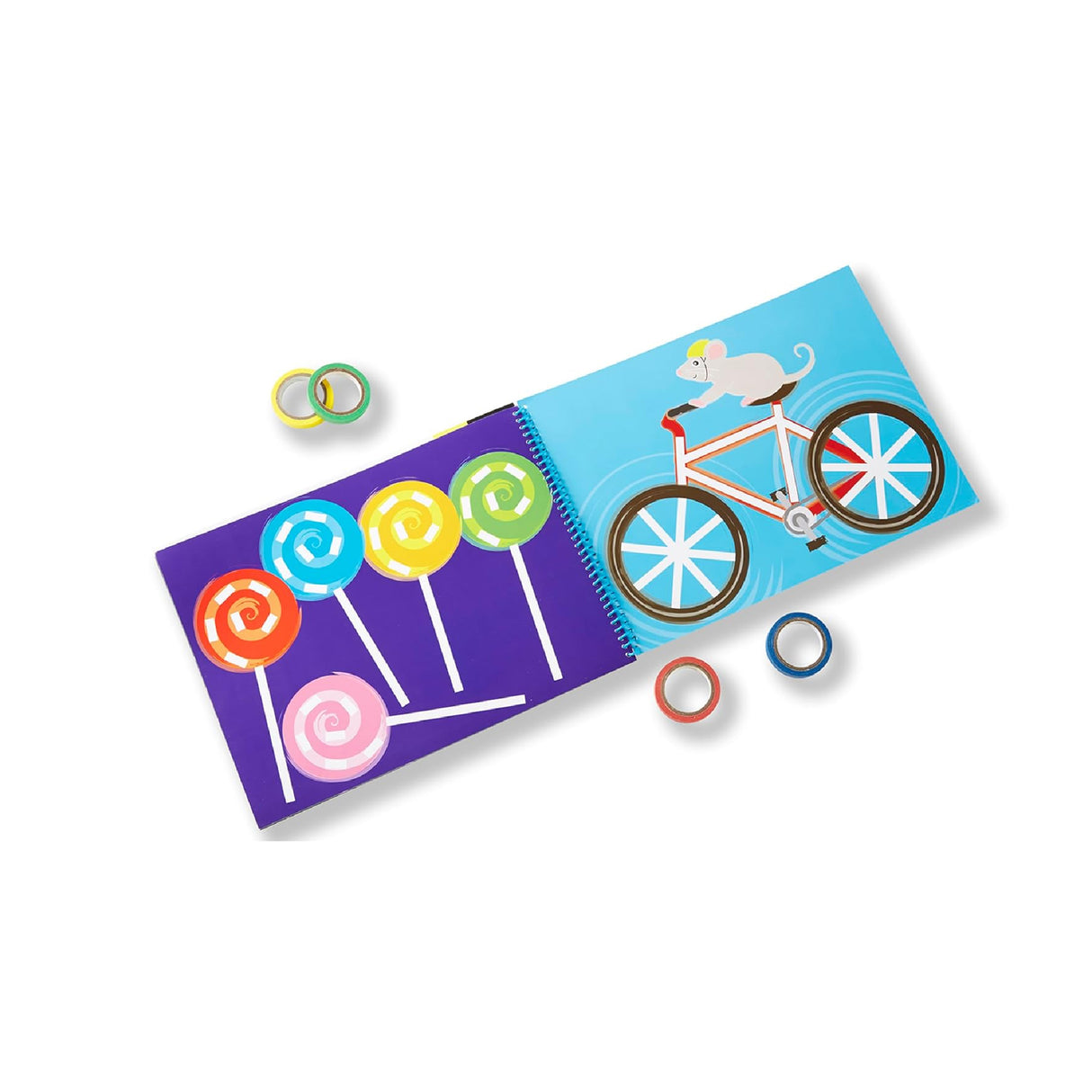 Melissa & Doug Tape Activity Book: 4 Rolls of Easy-Tear Tape and 20 Reusable Scenes