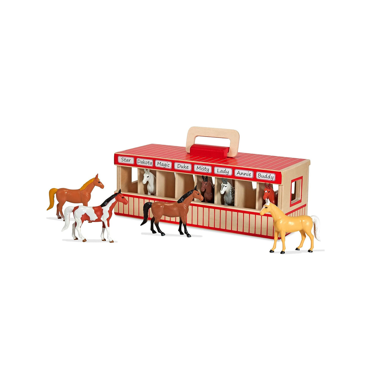 Melissa & Doug Take-Along Show-Horse Stable With Wooden Box