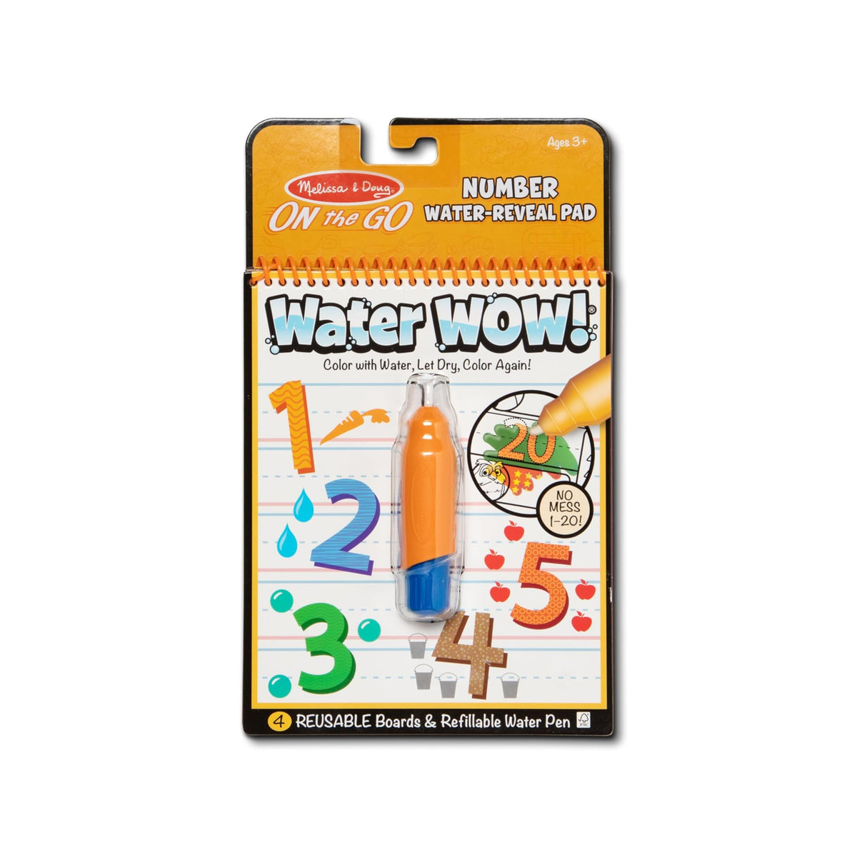 Melissa & Doug On the Go Water Wow! Reusable Water-Reveal Activity Pad - Numbers