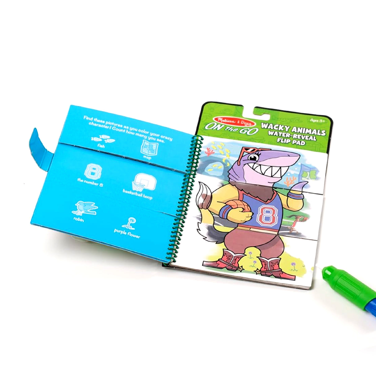 Melissa & Doug On the Go Water Wow! Reusable Water-Reveal Flip Pad - Wacky Animals