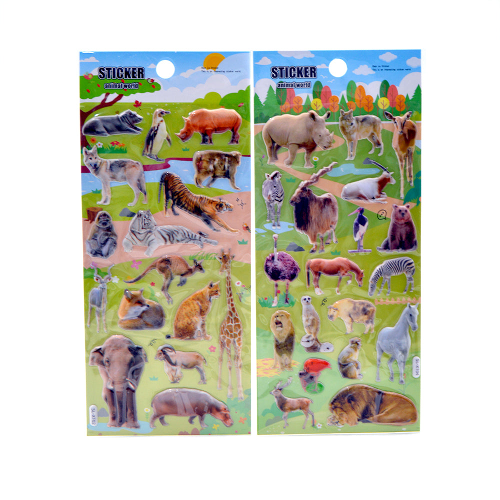 Wild Animal Sticker Small (Assorted Colors, Sold As Single)