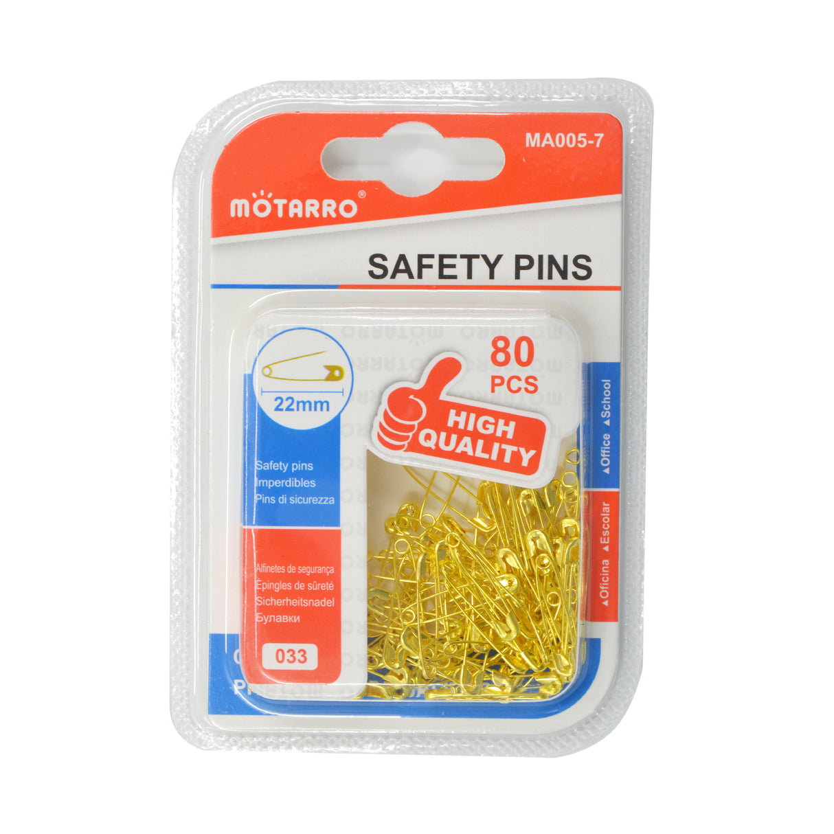 Gold Safety Pins 22mm – 80 PCS | Multipurpose Sewing & Craft Pins
