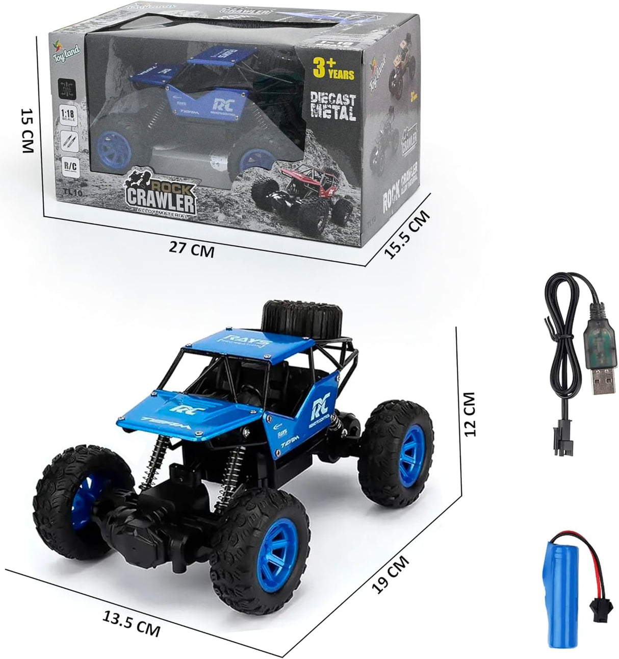 Rock Crawler 1:18 RC Monster Car (Assorted Designs, Sold as Single)