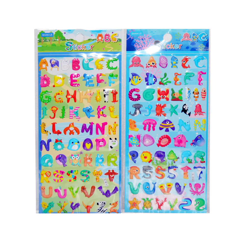 Sea Abc/123 Puffy Sticker Assorted