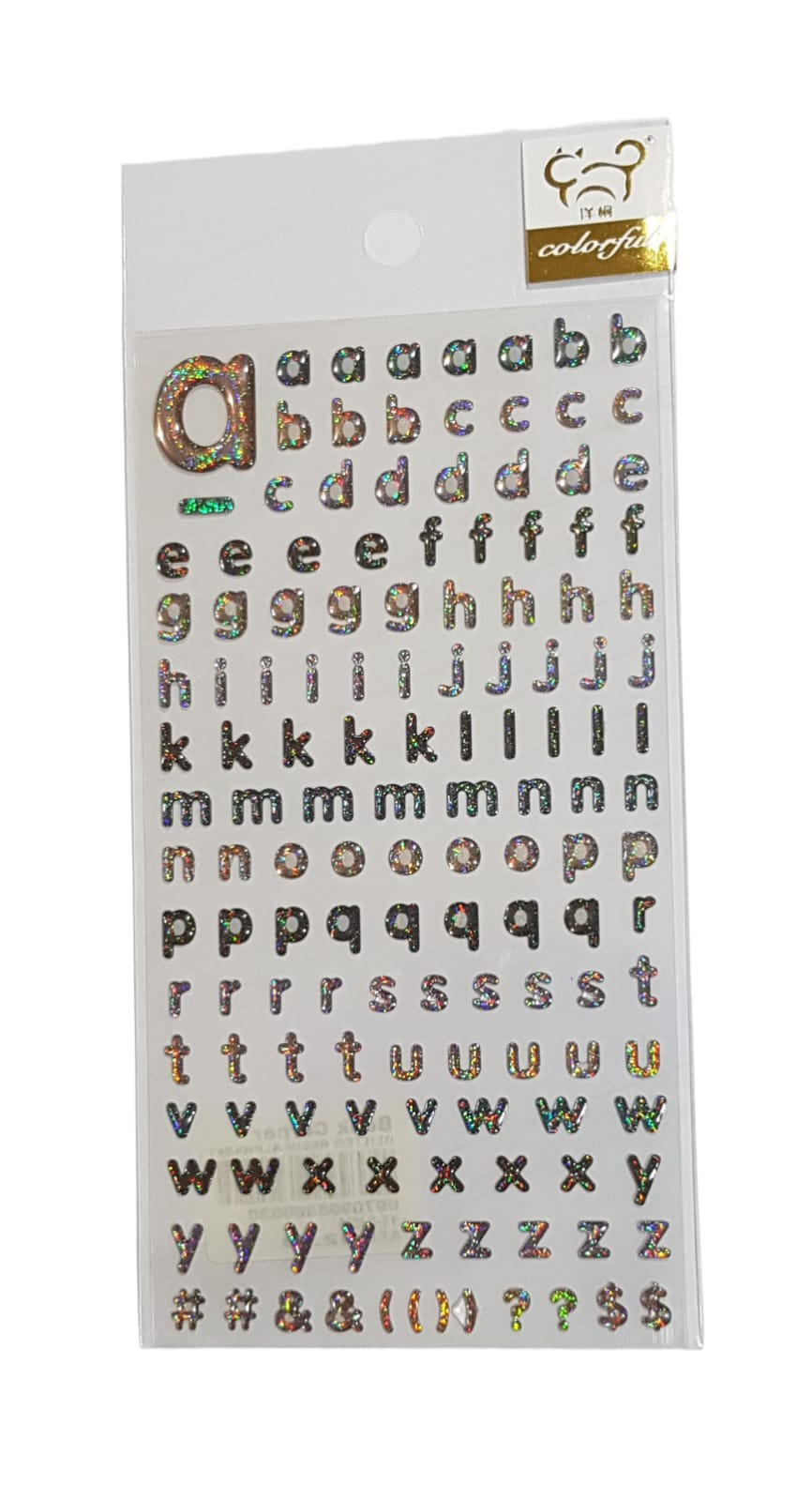 Glitter Resin Alphabet Sticker Lower Case