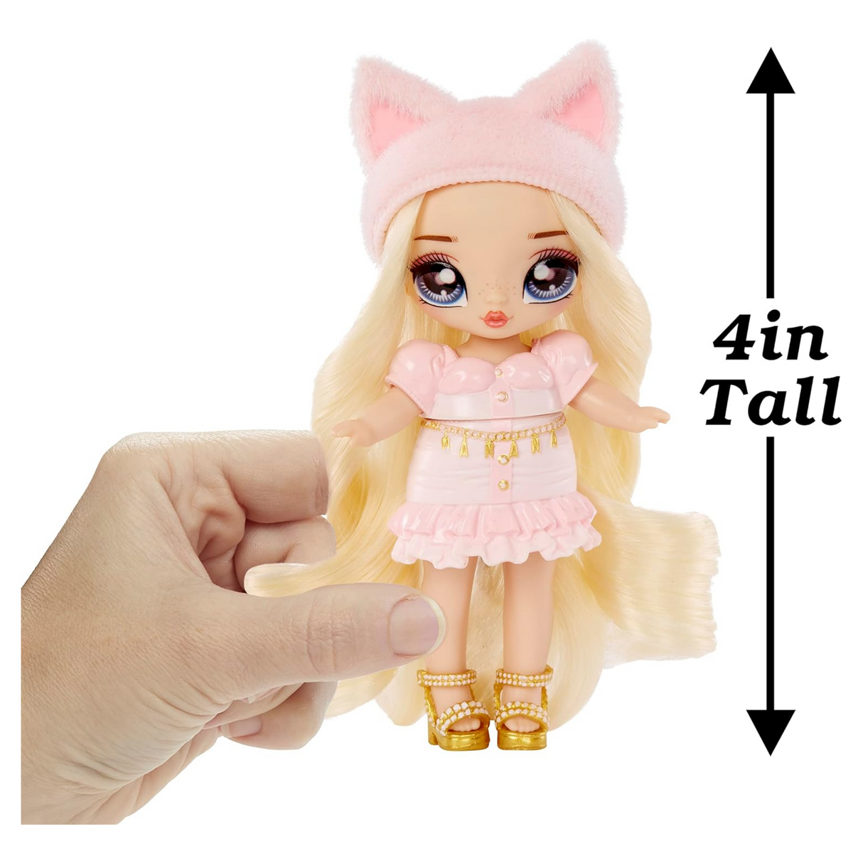 Na! Na! Na! Surprise Mini Backpack Amelie Laurent Fashion Doll, Fuzzy Pink Kitty Backpack