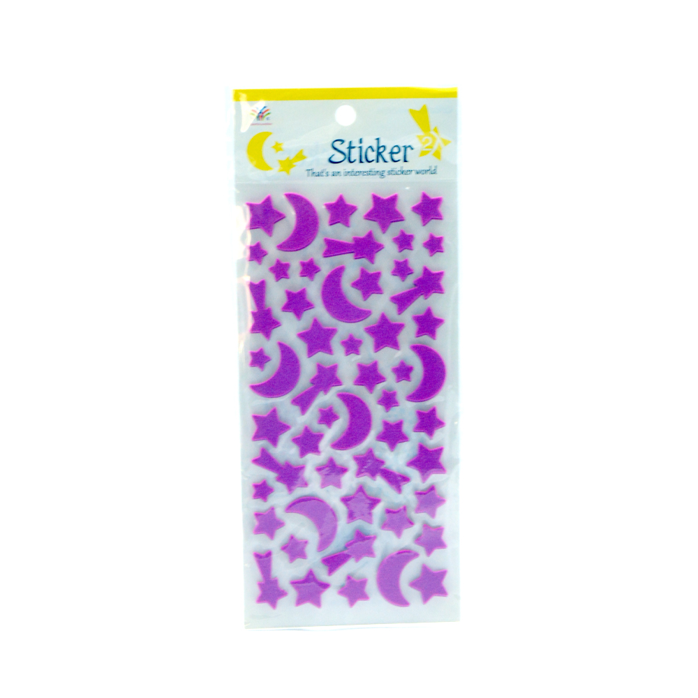 Star And Moon Foam Stickers Pink