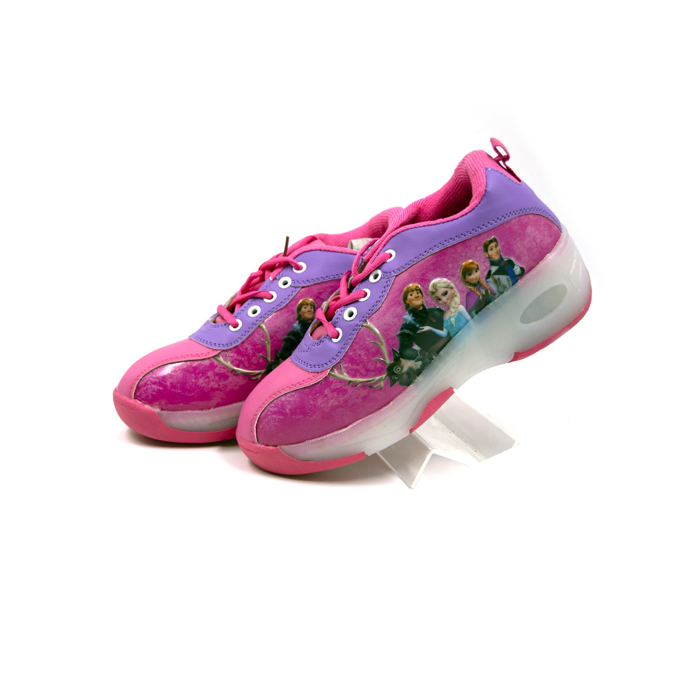Girls Frozen II lighted Rolling Sneakers With Single Heel Wheel
