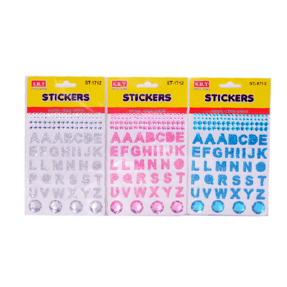Glitter Alpabetic Stickers Assorted