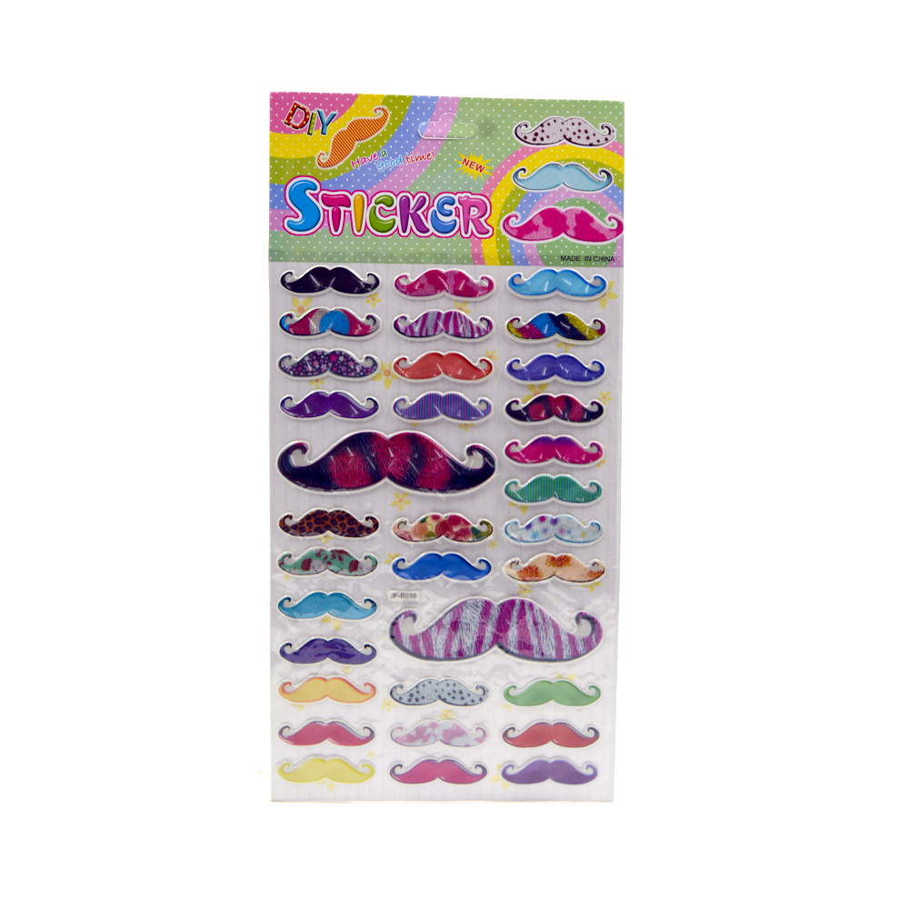 Mustache Puffy Stickers
