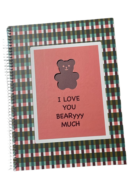 A4 Hardcover Spiral Notebook – 80 Sheets, 90 GSM, Lined – Teddy Bear Design