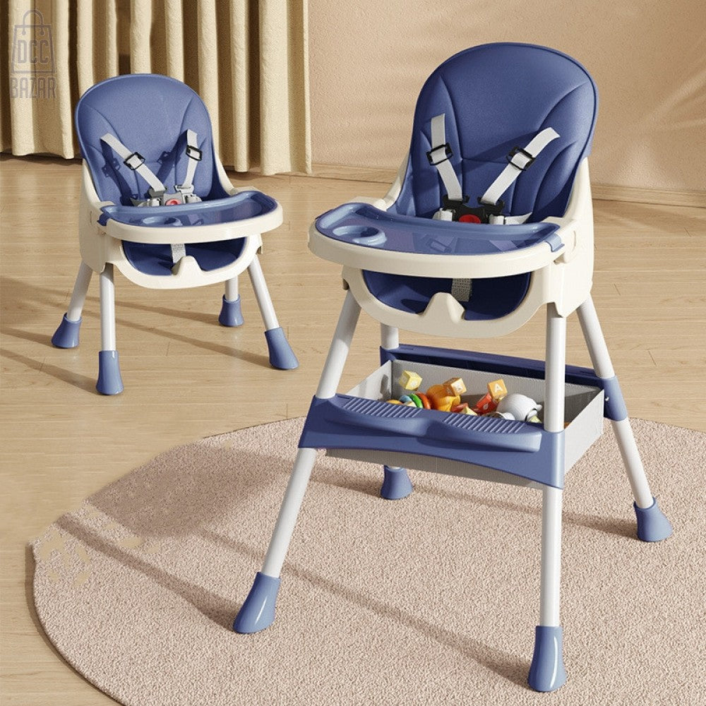 Baby High Foldable Feeding Chair With Tray And Wheels