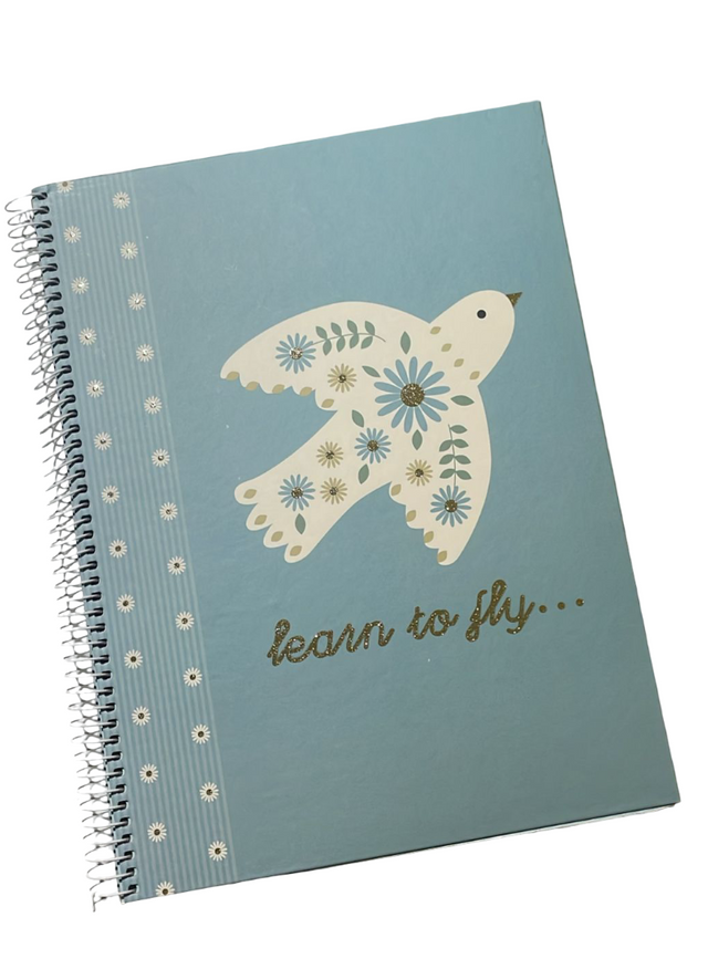 A4 Hardcover Spiral Notebook – 80 Sheets, 90 GSM, Lined – Birds Design