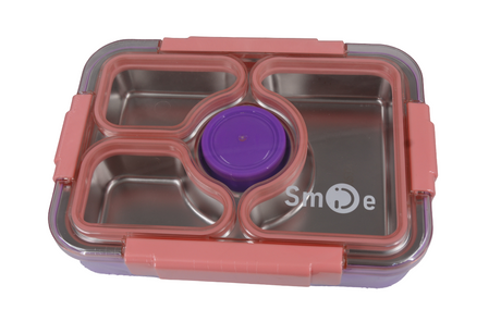 Smile Stainless Steel Lunch Box (Assorted Designs, Sold as Single)