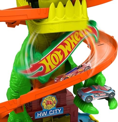 Hot Wheels City T Rex Blaze Battle Playset