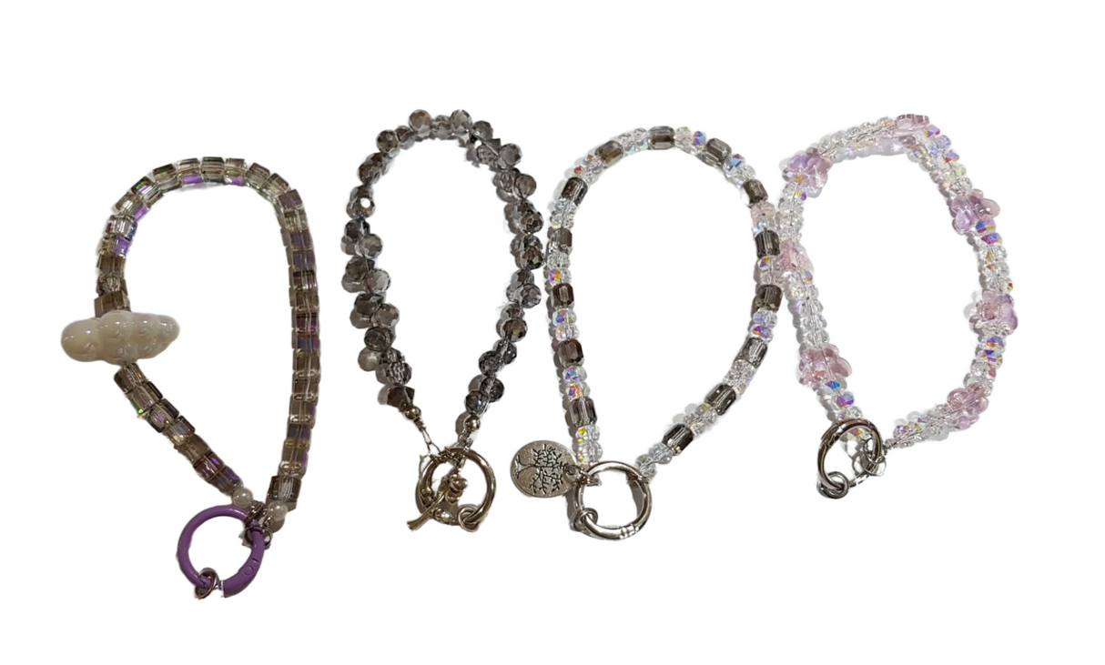 Crystal Phone Charm Set Assorted Designs Pack of 4