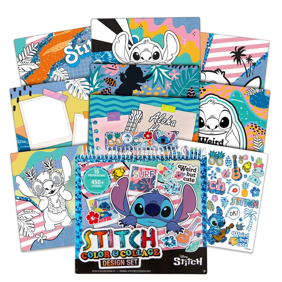 Ridiculously Cute Fashion Angels Disney Stitch Color & Collage Design Set - 15 Colorable+ Sticker Book 40 Pages - Fashion Angels: Kids & Planner Stickers, Scrapbook Fun, Ages 6+ (Copy)