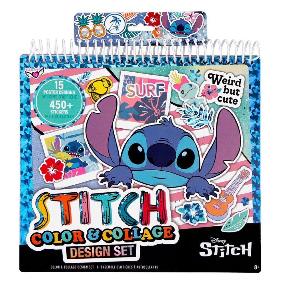 Ridiculously Cute Fashion Angels Disney Stitch Color & Collage Design Set - 15 Colorable+ Sticker Book 40 Pages - Fashion Angels: Kids & Planner Stickers, Scrapbook Fun, Ages 6+ (Copy)