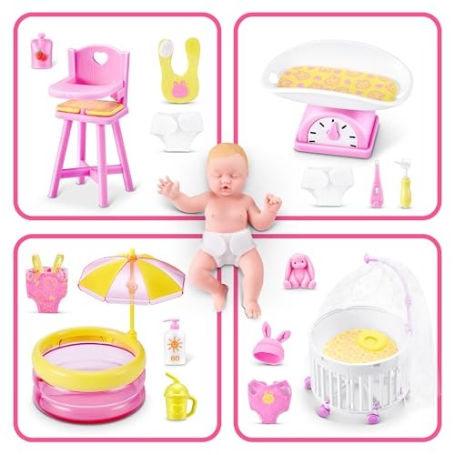 5 Surprise My Mini Baby Series 2 - Ultra-Realistic Collectible Silicone Baby Doll with 5 Mystery Accessories and Nursery Playset - Assorted