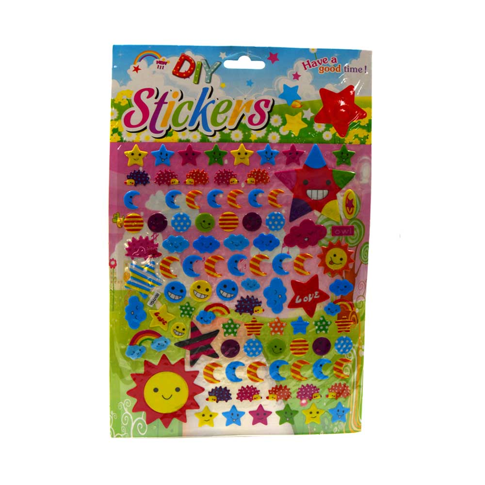 Puffy Moon & Stars Sticker