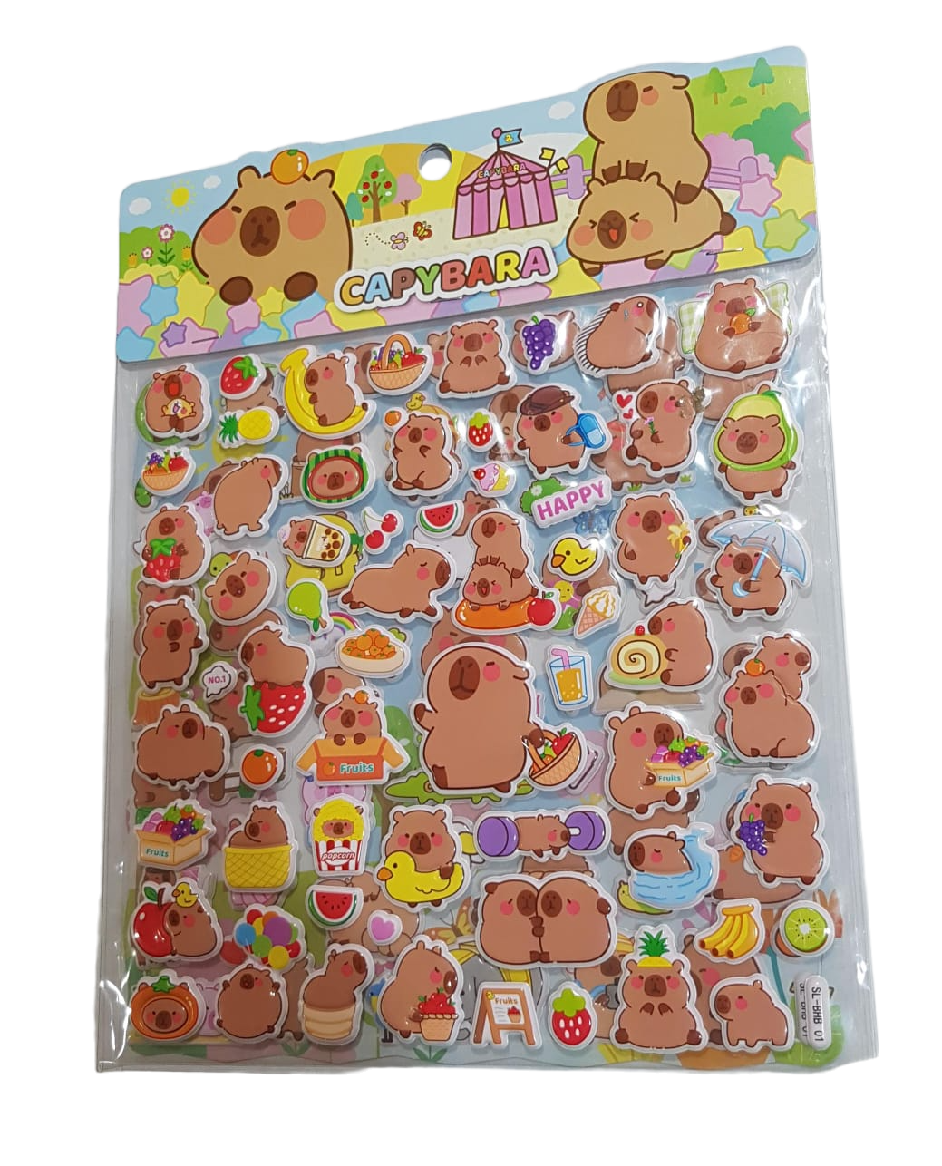 Capybara Puffy Sticker Double Sheet Assorted Set of 2