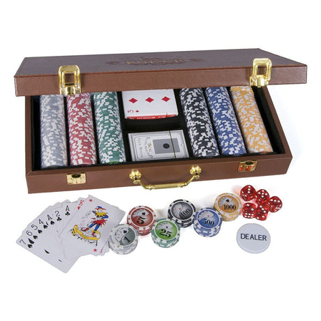 300 PC Poker Game Set Wooden Storage Case