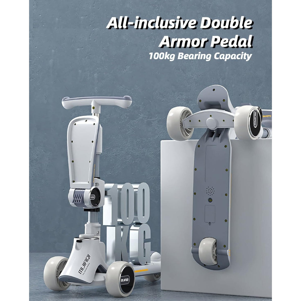 GStorm 5in1 Scooter for Kids - Wheel LED Lights, Adjustable Lean-to-Steer Handlebar, and Foldable Seat