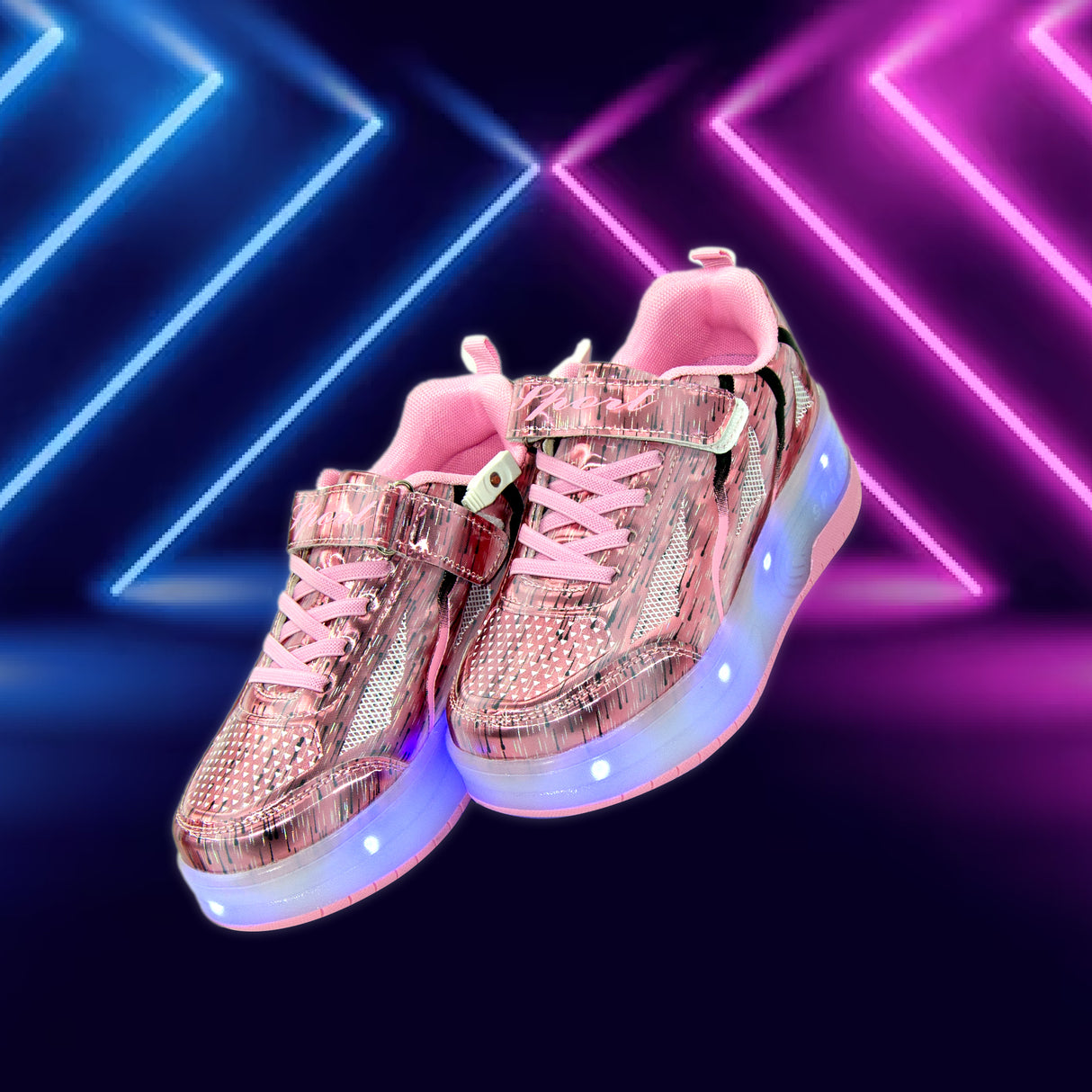 Roller Skates Shoes With LED lights  - Pink