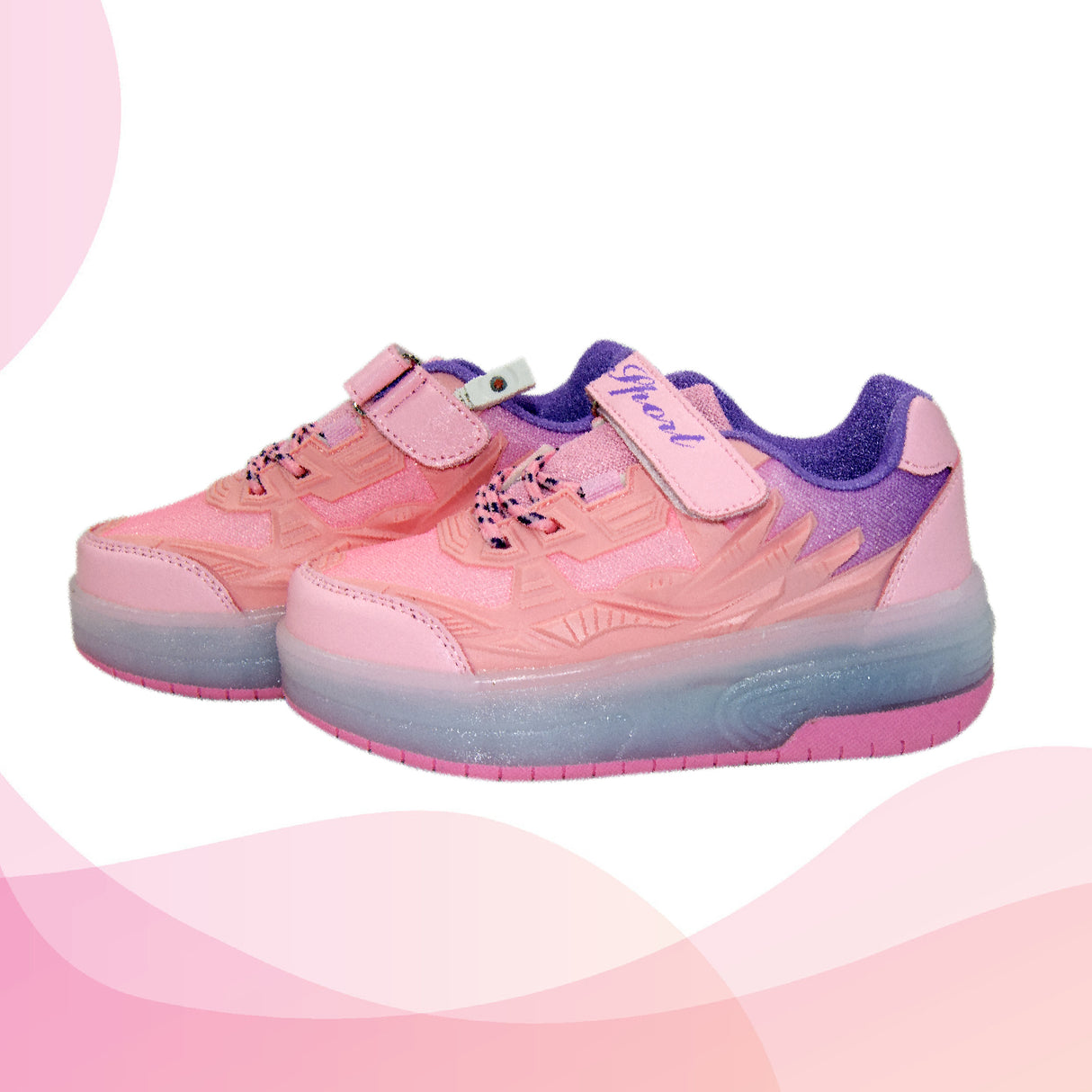 Roller Skates Shoes With LED lights  - Pink