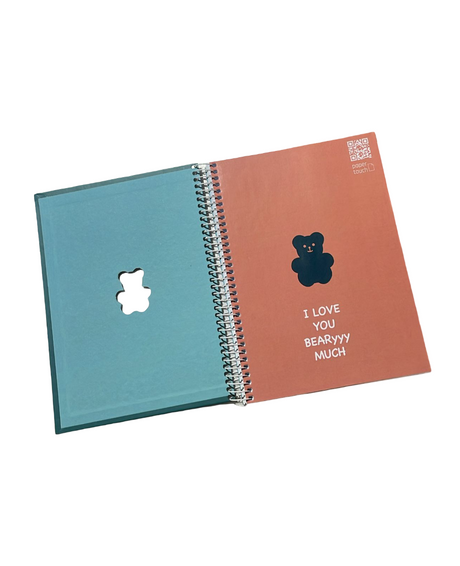 A5 Hardcover Spiral Notebook – 80 Sheets, 90 GSM, Lined – Teddy Bear Design