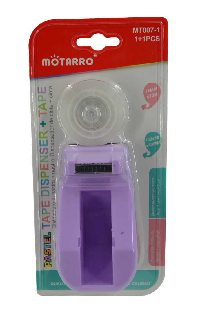 Motaro Pastel Tape Dispenser (Assorted Designs, Sold as Single)