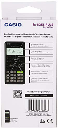 New Casio FX-82ES Plus 2nd Edition Natural Textbook Display Black Calculator