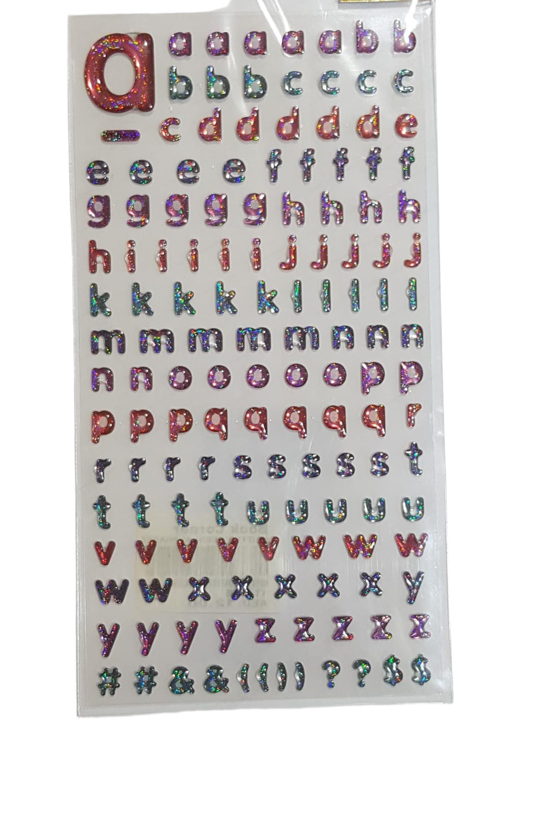 Glitter Resin Alphabet Sticker Lower Case