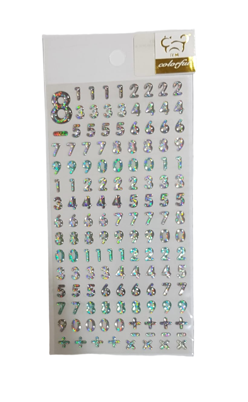 Glitter Resin Number Sticker
