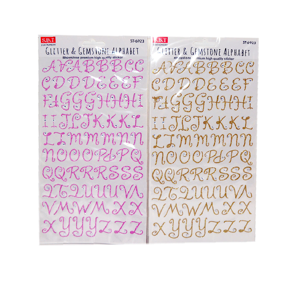 Glitter & Gemstone Alphabet Sticker Assorted