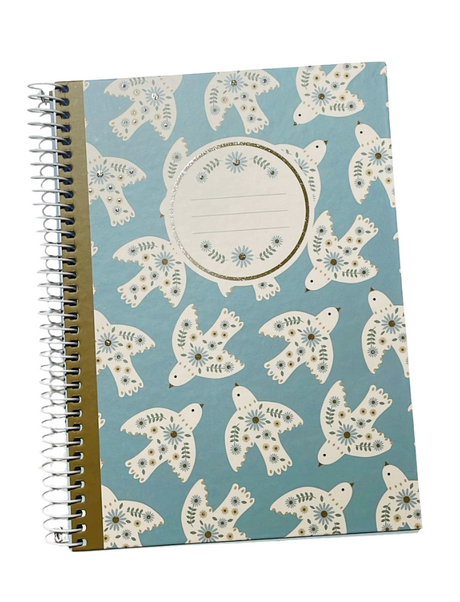 A5 Hardcover Spiral Notebook – 80 Sheets, 90 GSM, Lined – Birds Design
