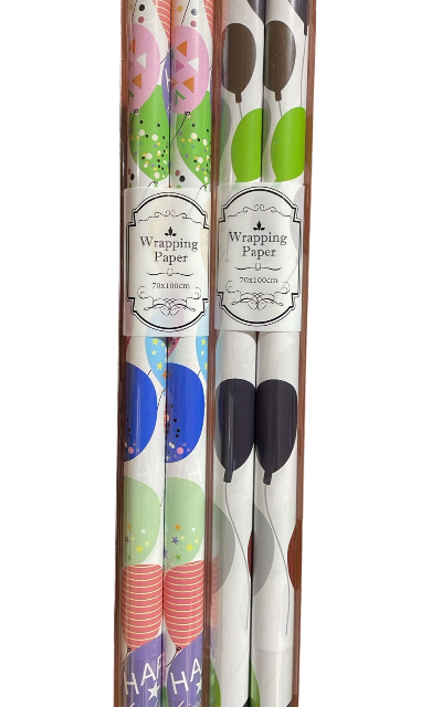 Birthday Balloon Wrapping Paper Roll