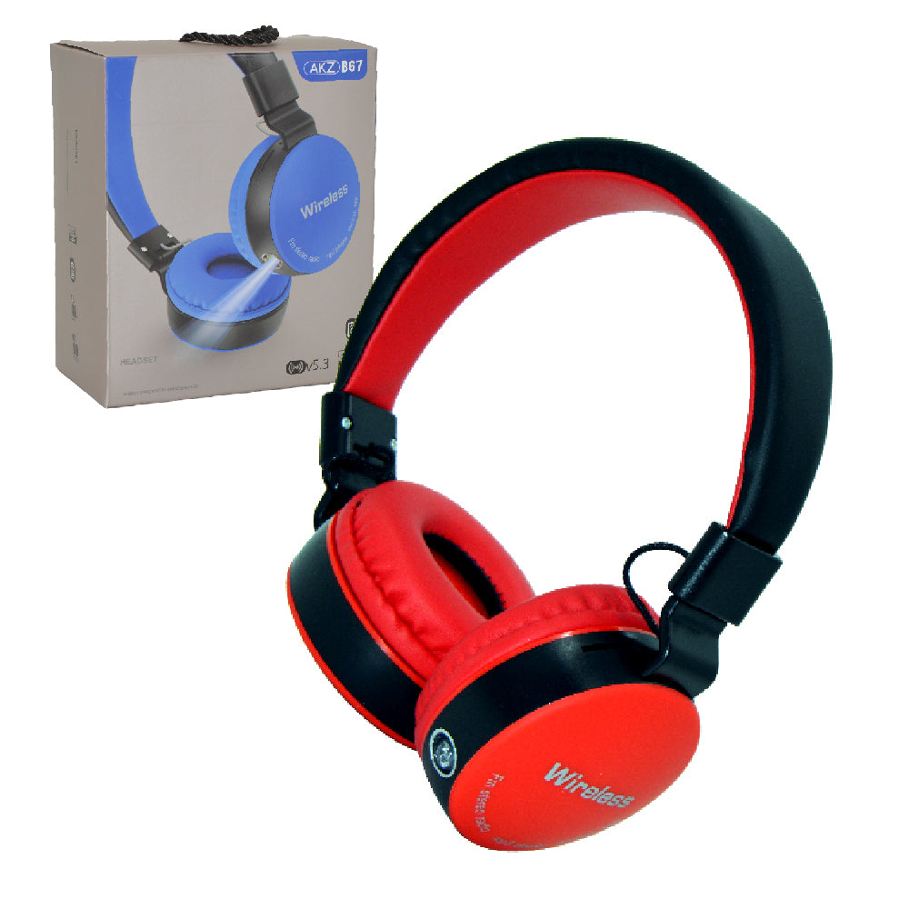 Links to WIRELESS HEADPHONE WITH FLASHLIGHT RED AKZ-B67 by