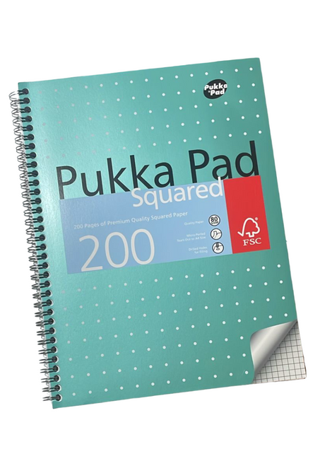 A4 Spiral Notebook – Squared, Card Cover – Metallic JO