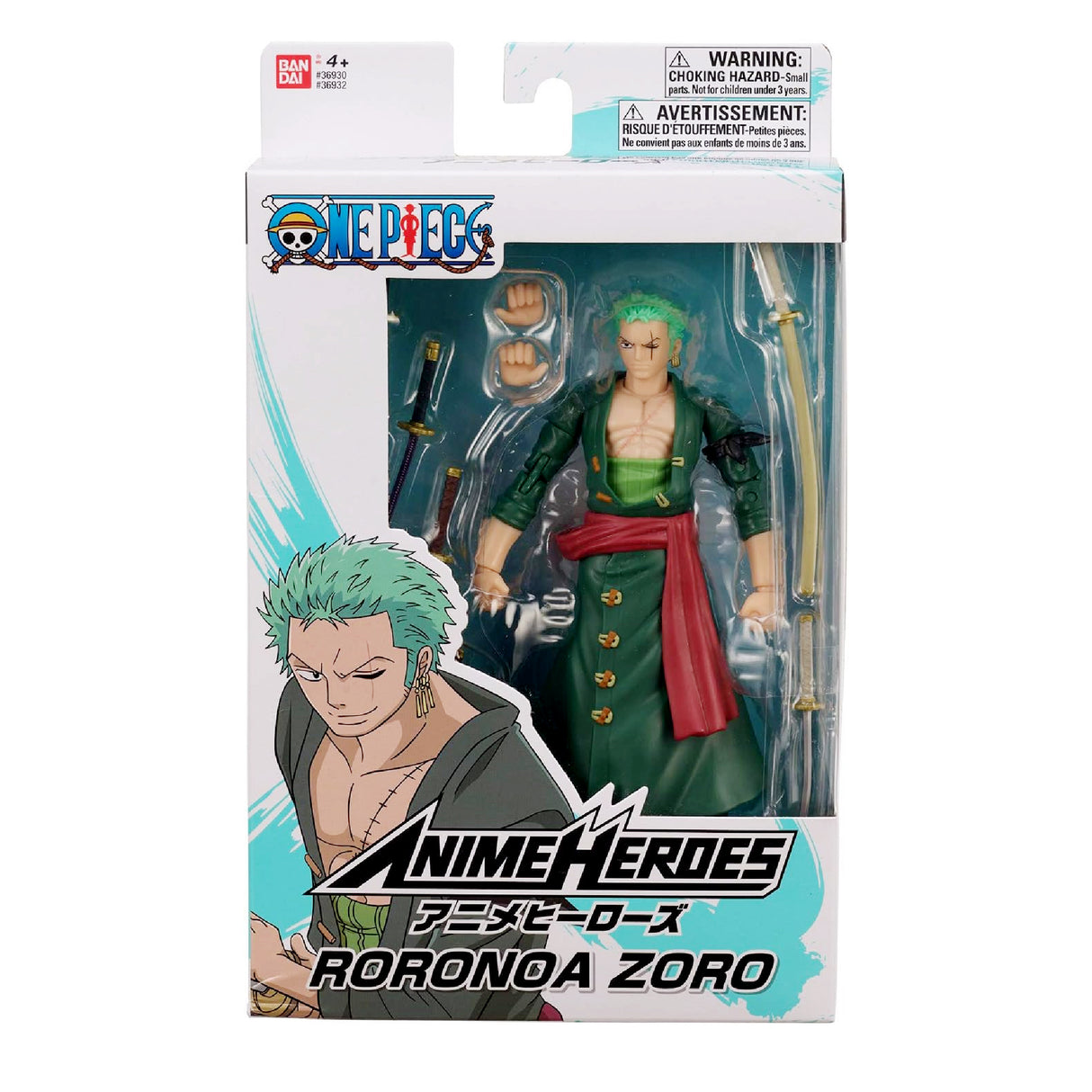 Bandai Anime Heroes - One Piece - Roronoa Zoro 6.5 Inch Action Figure