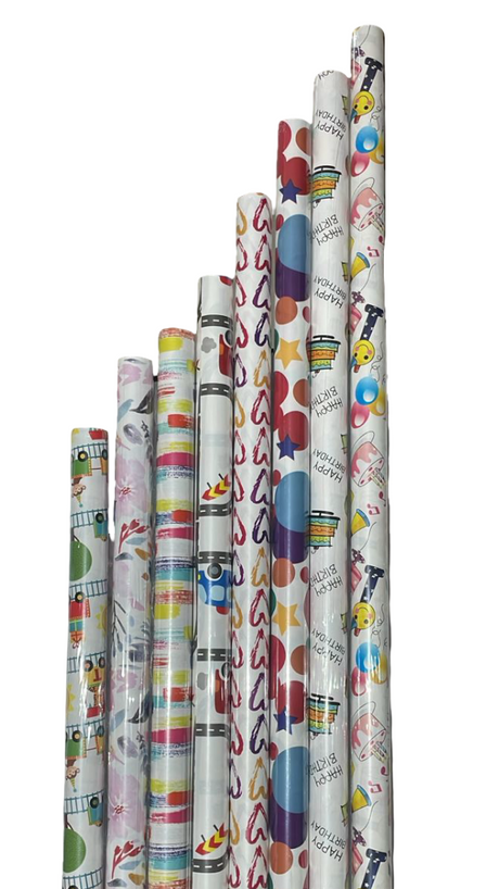 Birthday Giftwrap Roll (Assorted 8)