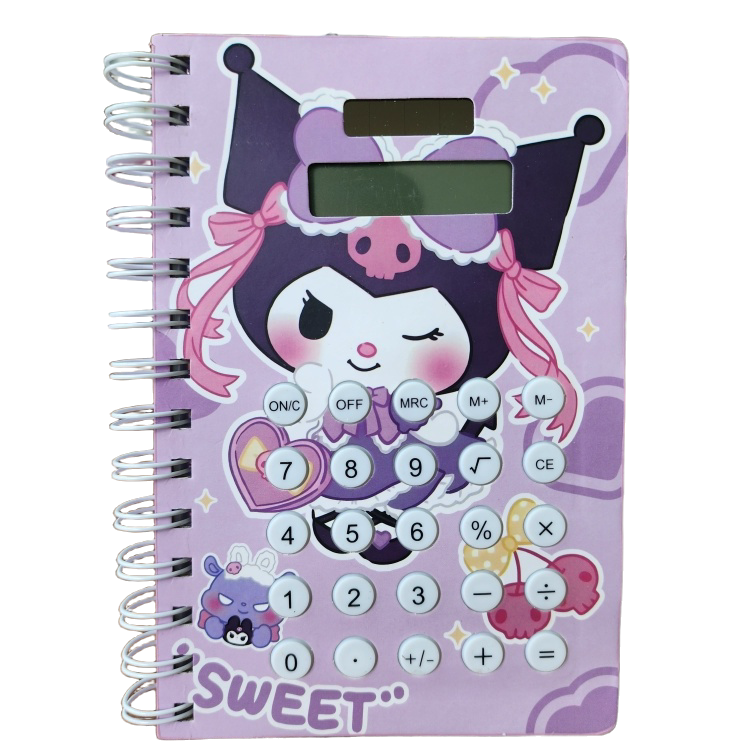 Kurumi Notebook with Calculator (5 Assorted Designs)