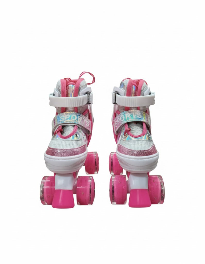 Mermaid Adjustable Roller Skates Small with Flashing Wheels