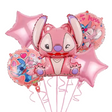 Stitch Pink Helium Balloons - 5 Pcs Set