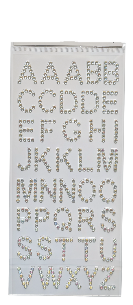 Alphabet Crystal Rhinestone Stickers (Assorted, Pack of 2)