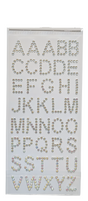 Alphabet Crystal Rhinestone Stickers (Assorted, Pack of 2)