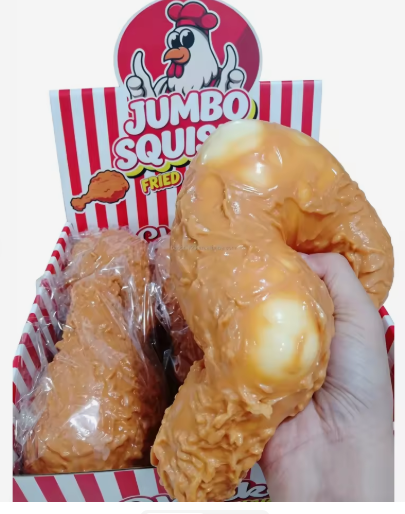 Jumbo Fried Chicken Leg TPR Squishy Toy – Soft Stress Relief Squeeze Toy